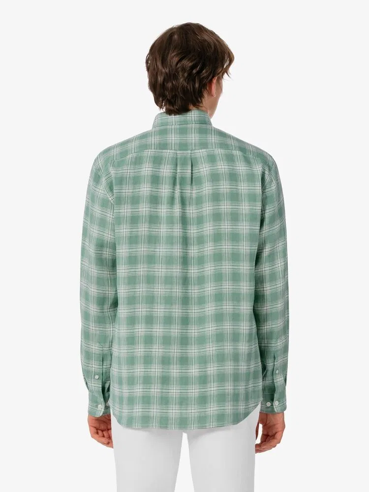 Рубашка с длинным рукавом льняная LACOSTE CH739E, Green — фото 3