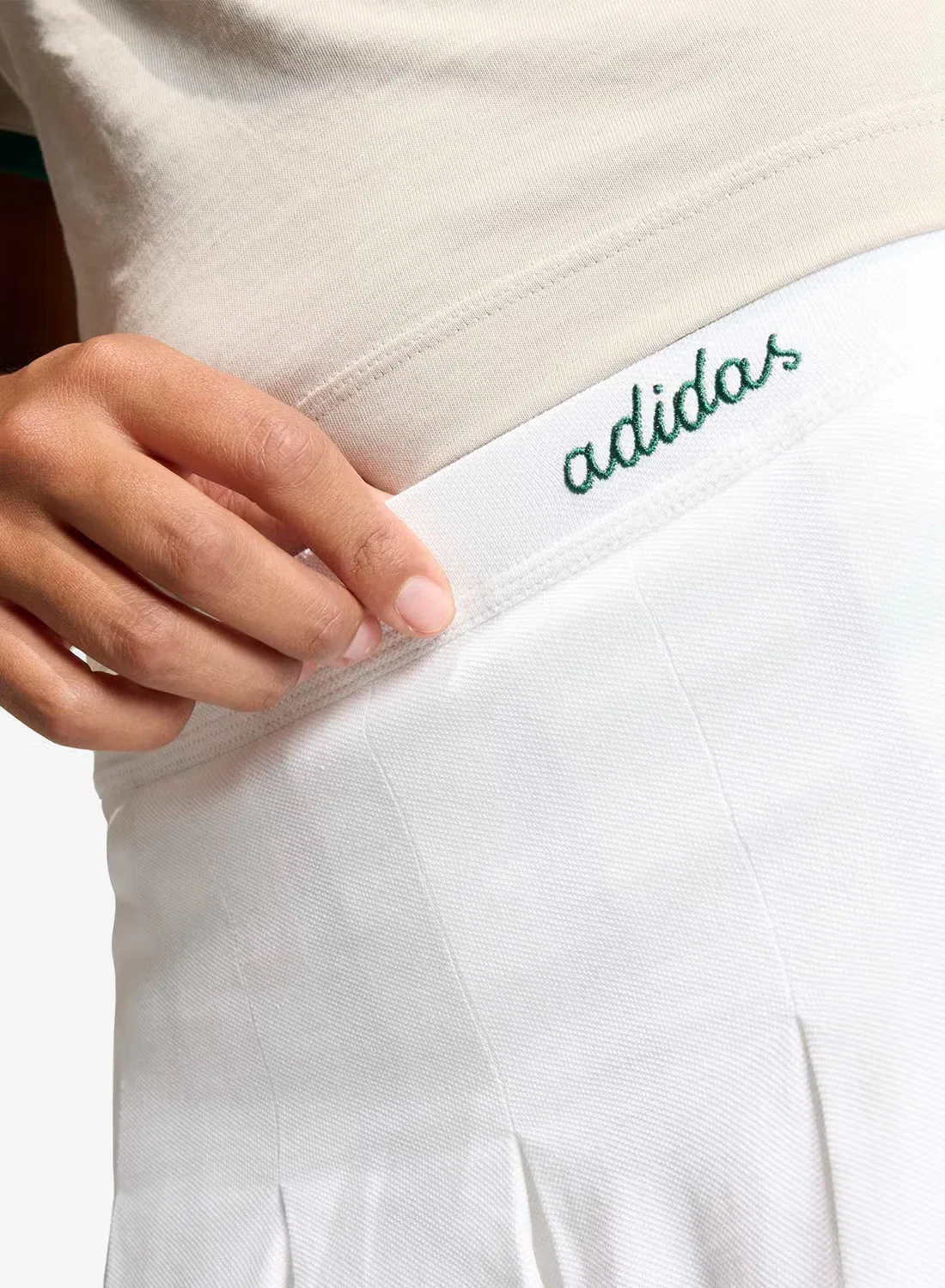 Юбка мини с внутренними леггинсами Adidas, белый — фото 3