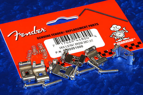 

Fender USA Vintage Series Stratocaster Strat Bridge Секции и оборудование для бриджа, набор из 6 шт., 0992051000 099-2051-000 For USA Vintage Series Stratocaster