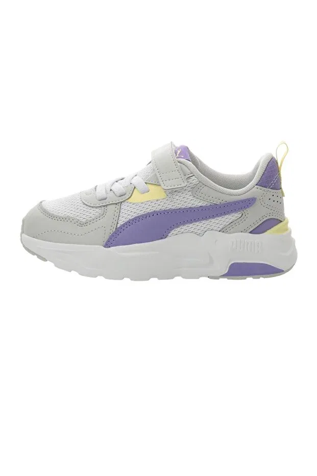 Детские спортивные кроссовки для девочек с шнуровкой Trinity Lite Ac+ Ps Pristine White & Children's Sports Shoes Puma, White Purple