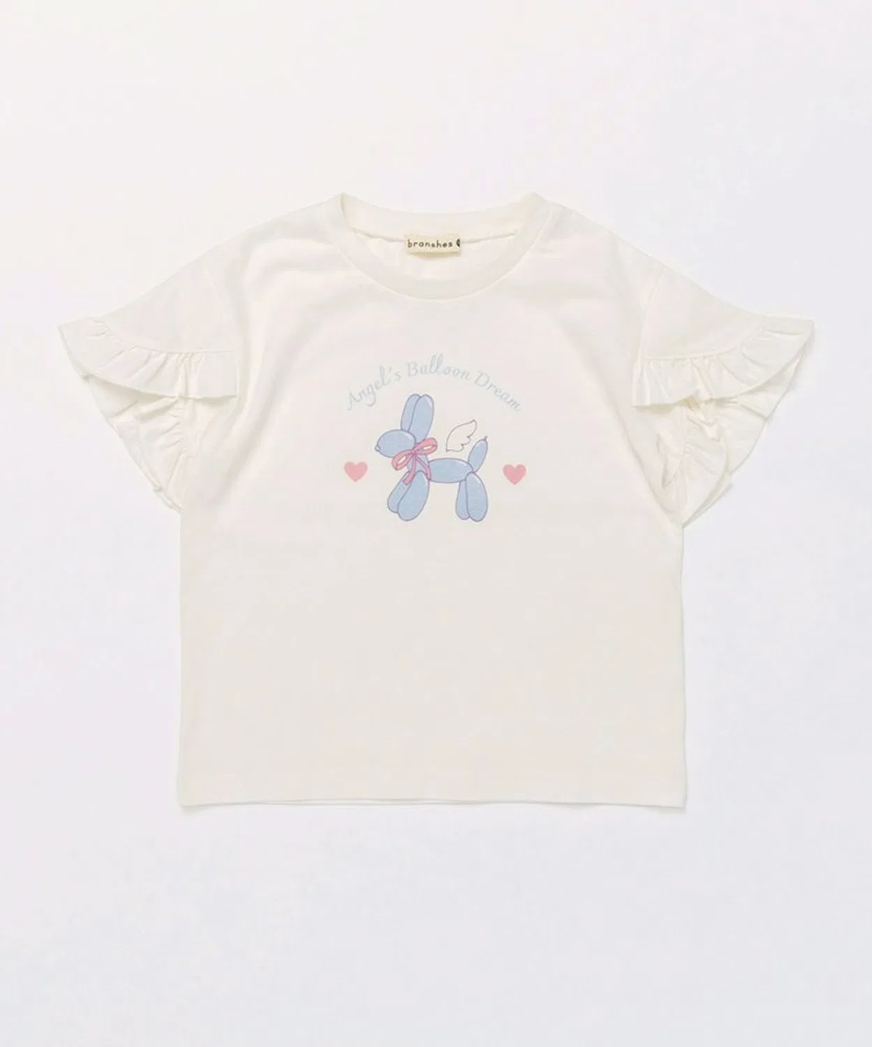Детская футболка с принтом, с фриловым рукавом Branshes, Off White