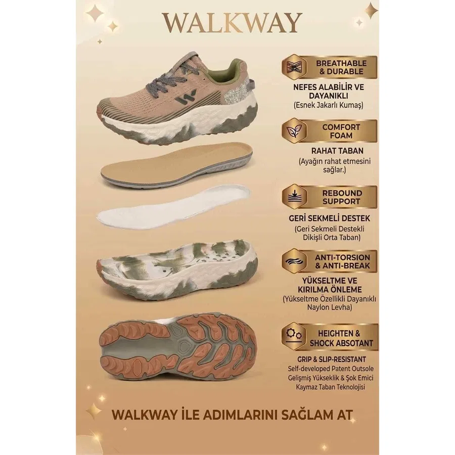 Кроссовки с высокой подошвой Memory Foam Walkway B25XI101 G, Черно-белый — фото 3
