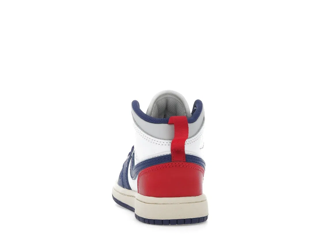 Детские кроссовки Lifestyle Jordan 1 Mid Jordan, White/University Red/Neutral Grey/Deep Royal Blue — фото 4
