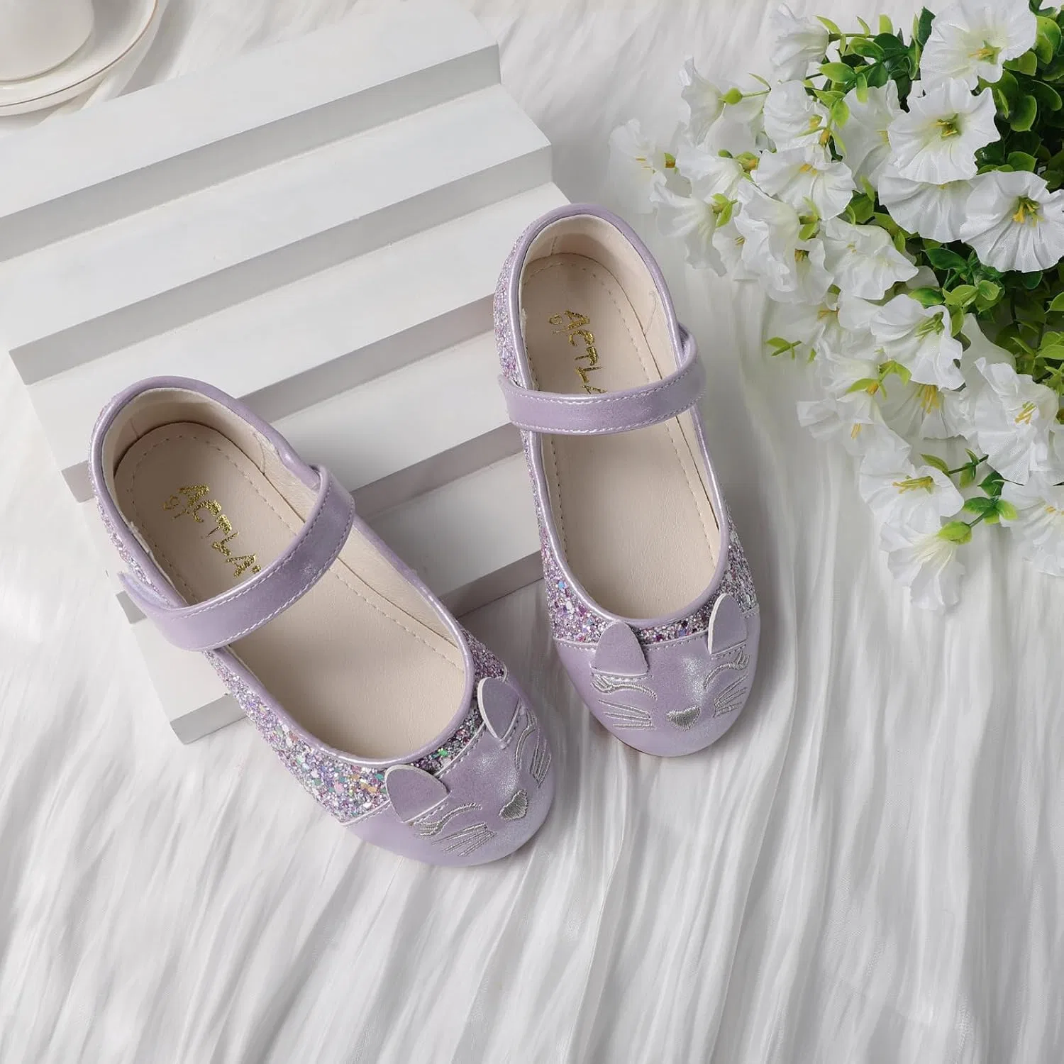 Детские балетки с блестками Funny Cat Glitter Princess Secret Slippers, Glitter Purple — фото 3