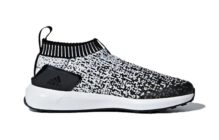 Детские беговые кроссовки без шнуровки с дышащим верхом Adidas, Black White — фото 3