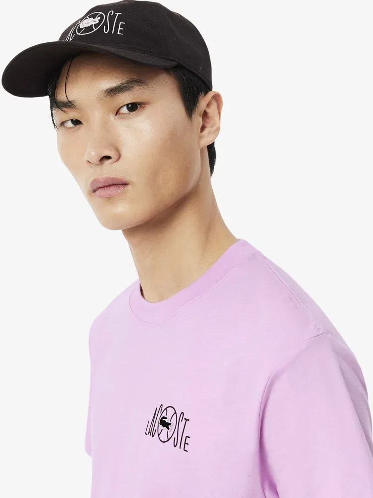 Футболка с принтом теннисный корт LACOSTE, Pink — фото 2