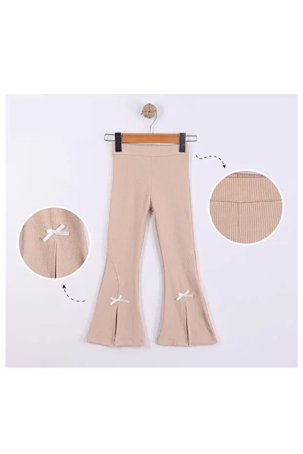 Детские леггинсы для девочек с завышенной талией Spanish Long Ribbon Cevval Minigirls, Beige