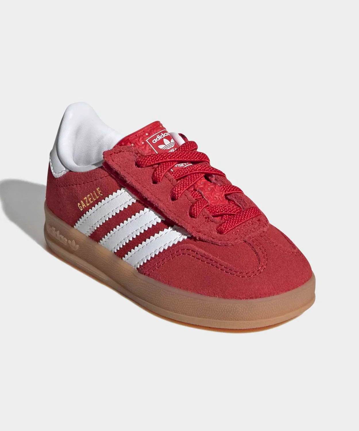 Детские кроссовки с липучкой Gazelle Indoor Comfort Closure Elastic Lace Adidas, Red — фото 4