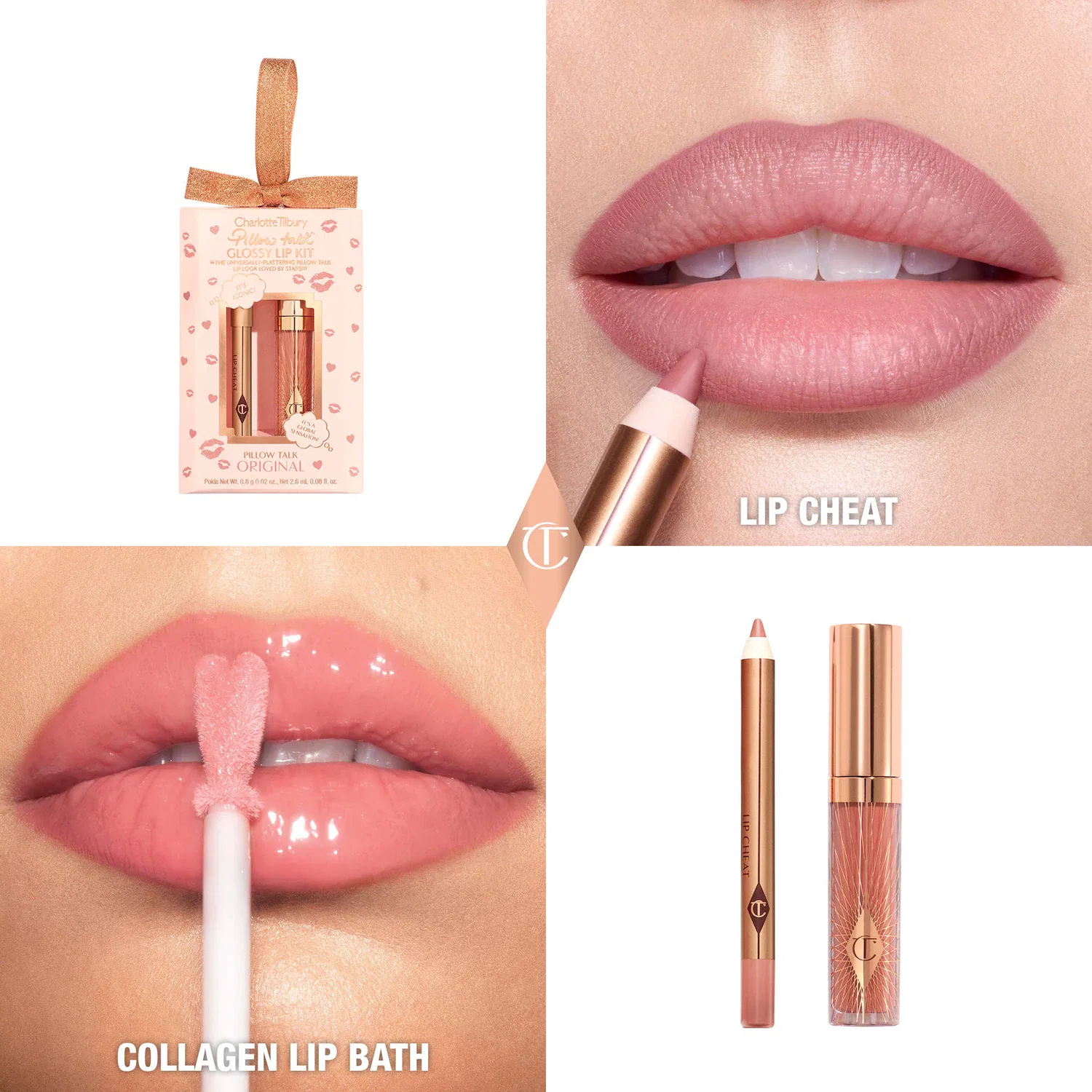 Набор миниатюрных блесков для губ Pillow Talk Glossy Lip Duos Charlotte Tilbury, Original — фото 4