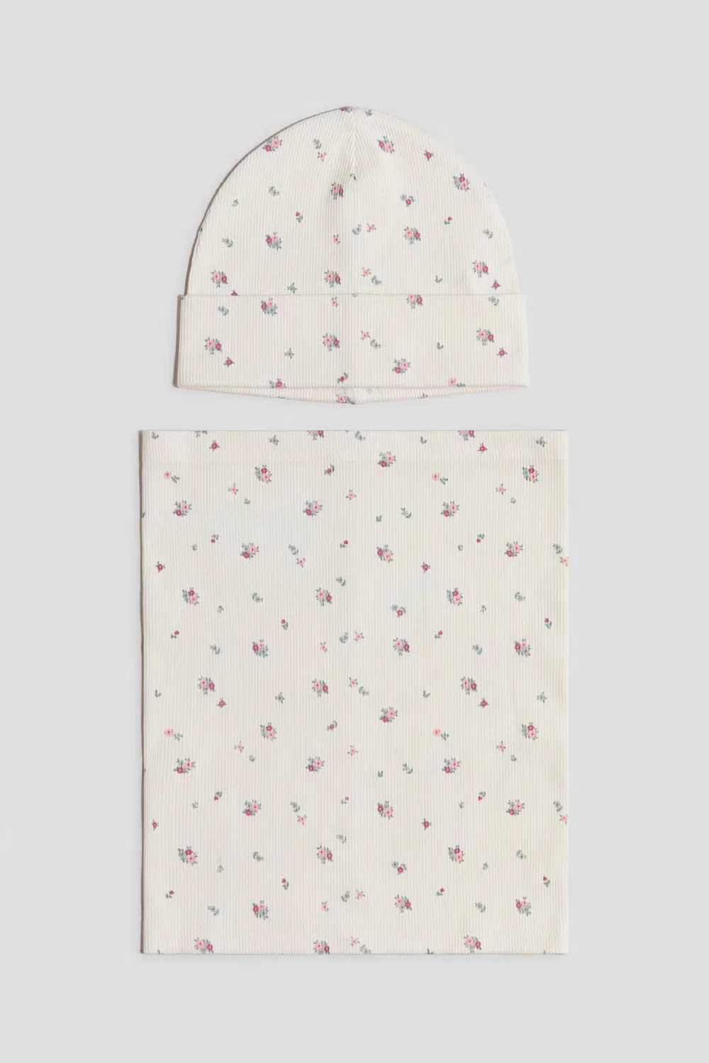 Комплект из двух футболок H&M, Hellbeige/Geblümt