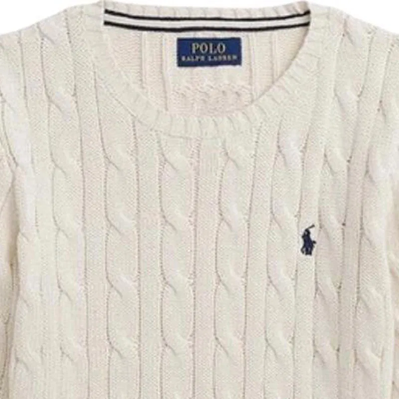 Детский свитер с длинным рукавом Polo Ralph Lauren, Cream — фото 4