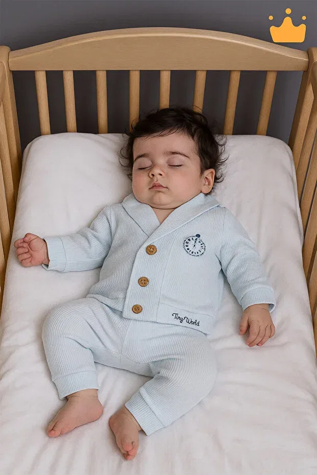 Детский комплект для мальчиков с отложным воротником Babyhola, Blue