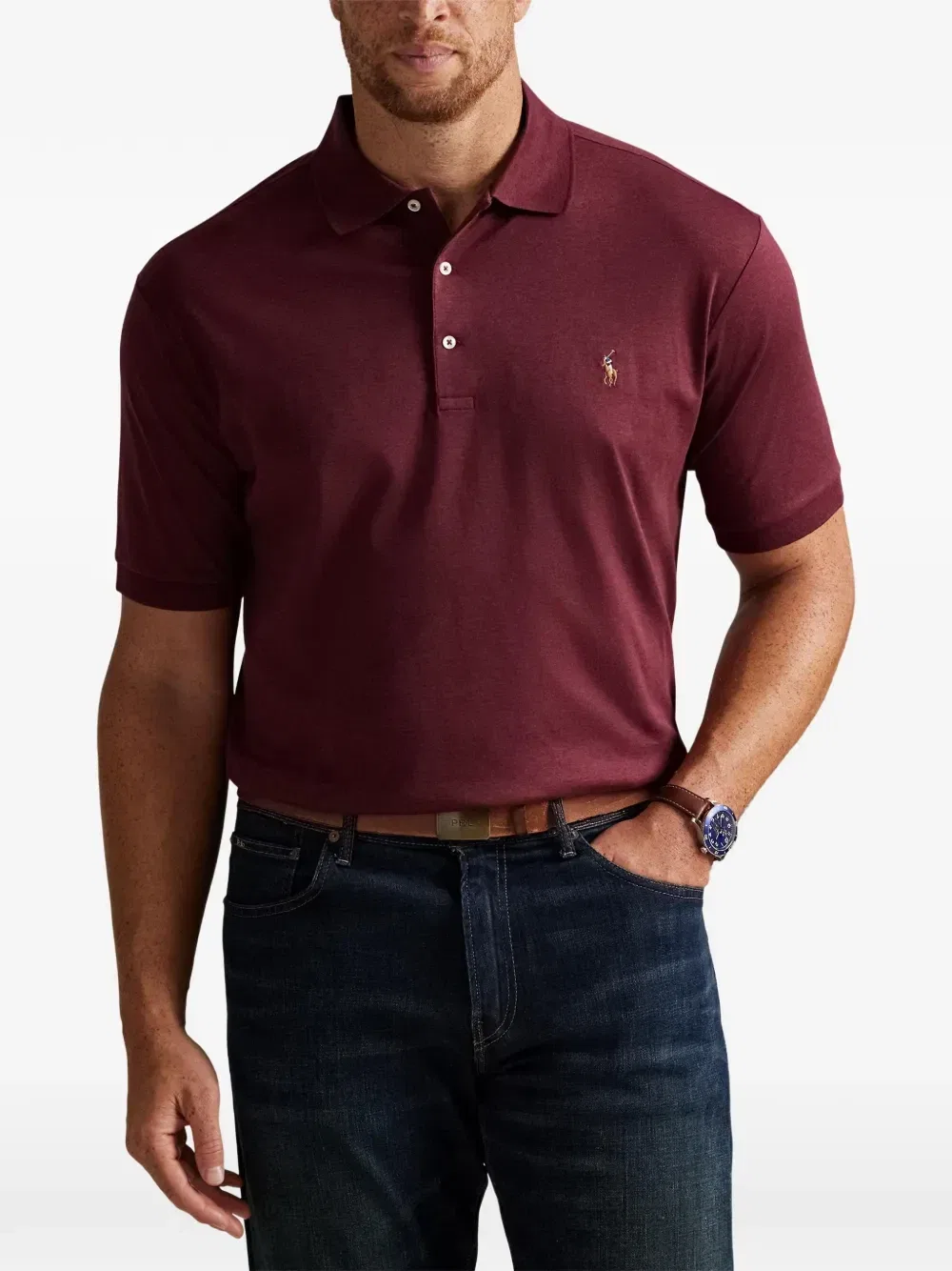 Рубашка поло с вышивкой Polo Ralph Lauren, красный — фото 4