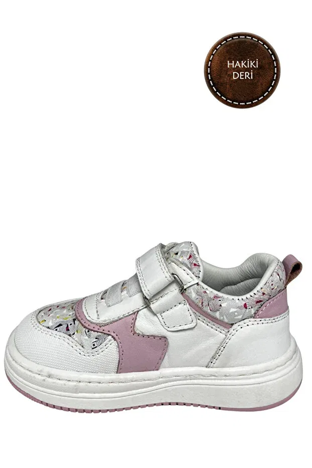 Детские туфли для девочек с ортопедической стелькой Şenler Bebe World Kids, Pink-Silver-White — фото 2