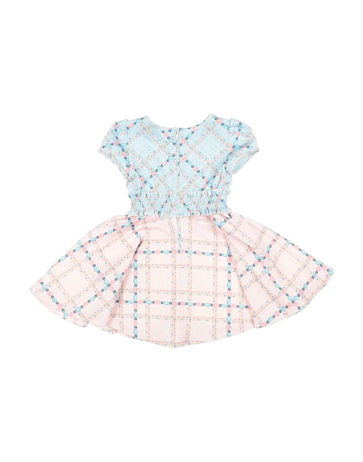 Детское платье для девочек с коротким рукавом Monnalisa, Light Pink — фото 2