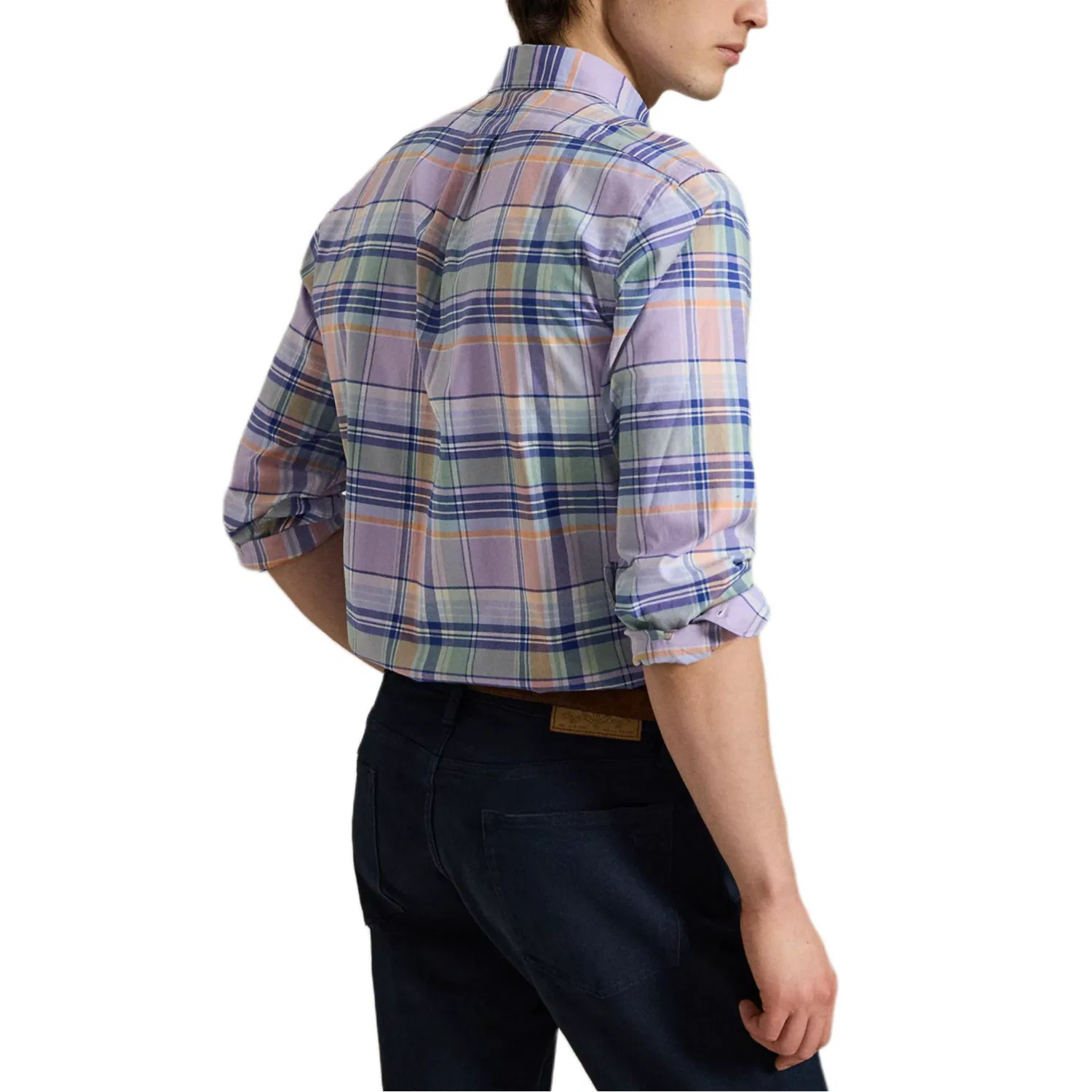 Рубашка повседневная Custom, Polo Ralph Lauren, Lavender Blue Multicolor — фото 4