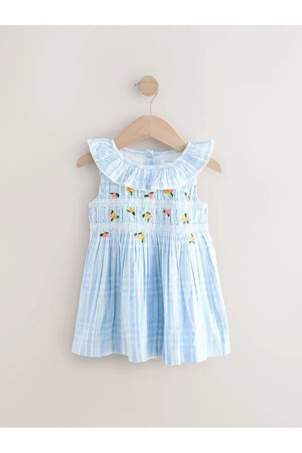 Детское платье для девочек с цветочным принтом Next Baby, Blue — фото 4