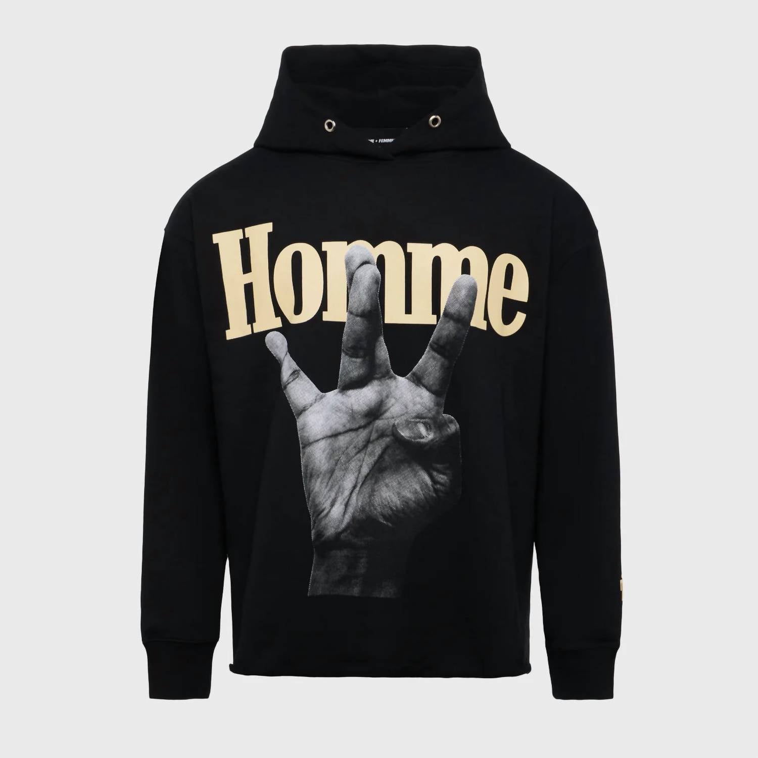 

Homme + Femme Мужская толстовка Twisted Fingers в черно-кремовом цвете, Черный, Homme + Femme Мужская толстовка Twisted Fingers в черно-кремовом цвете