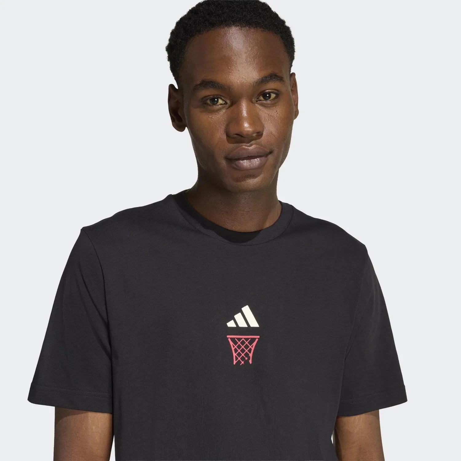 Мужская футболка с графическим принтом Adidas, Черный — фото 3