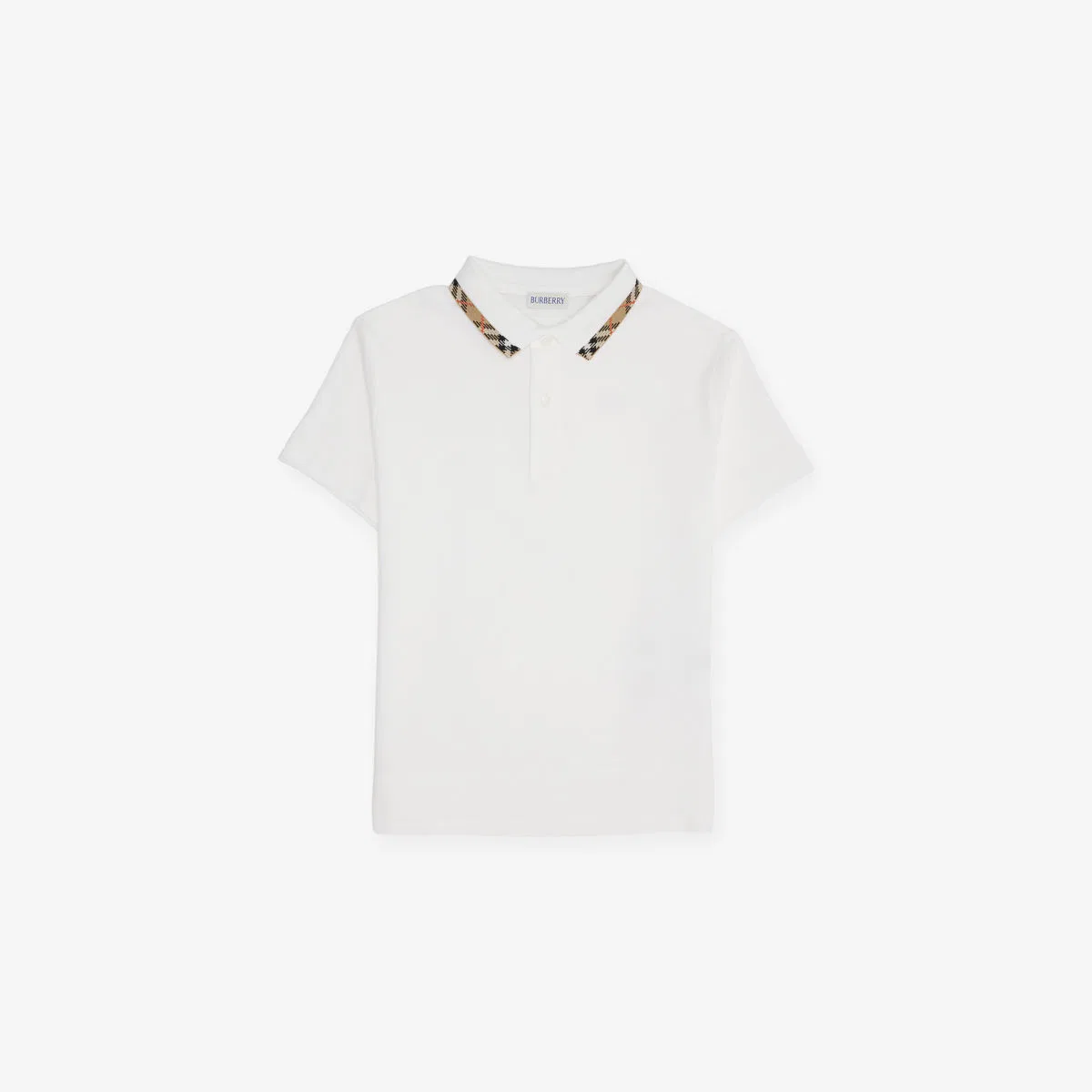 Хлопковая рубашка-поло johane в клетку, возраст 4-14 лет Burberry, белый
