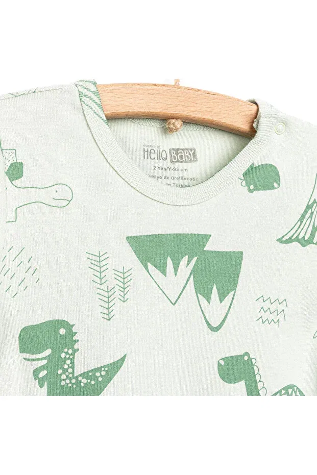 Детское боди для мальчиков с коротким рукавом Hellobaby Ebebek Hello Baby, Green — фото 3