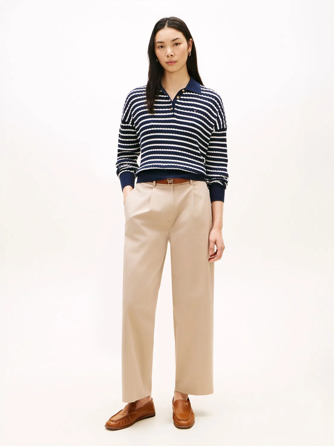 Чиносы с бочкообразной штаниной, модель Barrel Leg Tommy Hilfiger, кремовый — фото 2