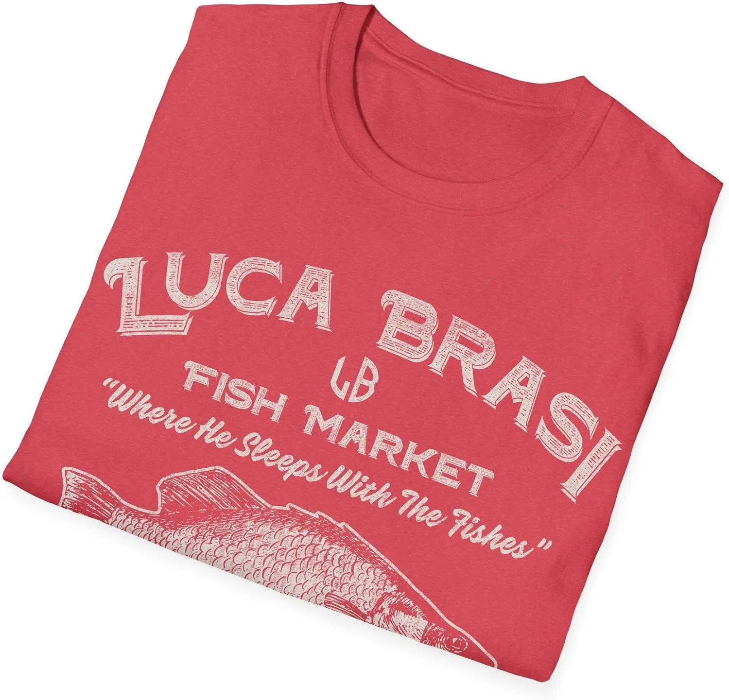 Футболка с принтом Luca Brasi Gildan 64000, Heather Red — фото 4