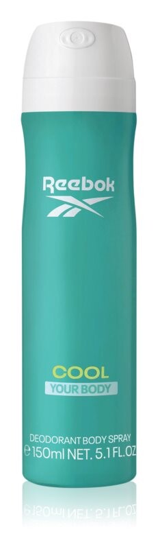 

Спрей для тела Reebok Cool Your Body, 150 мл, Зеленый, Спрей для тела Reebok Cool Your Body, 150 мл