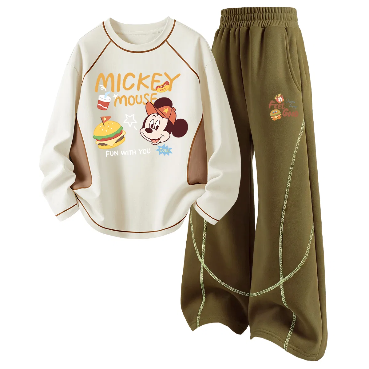 Детский комплект спортивной одежды с длинным рукавом Disney, Di Hamburg Apricot+Di Potato Friend K Autumn Wild Brown
