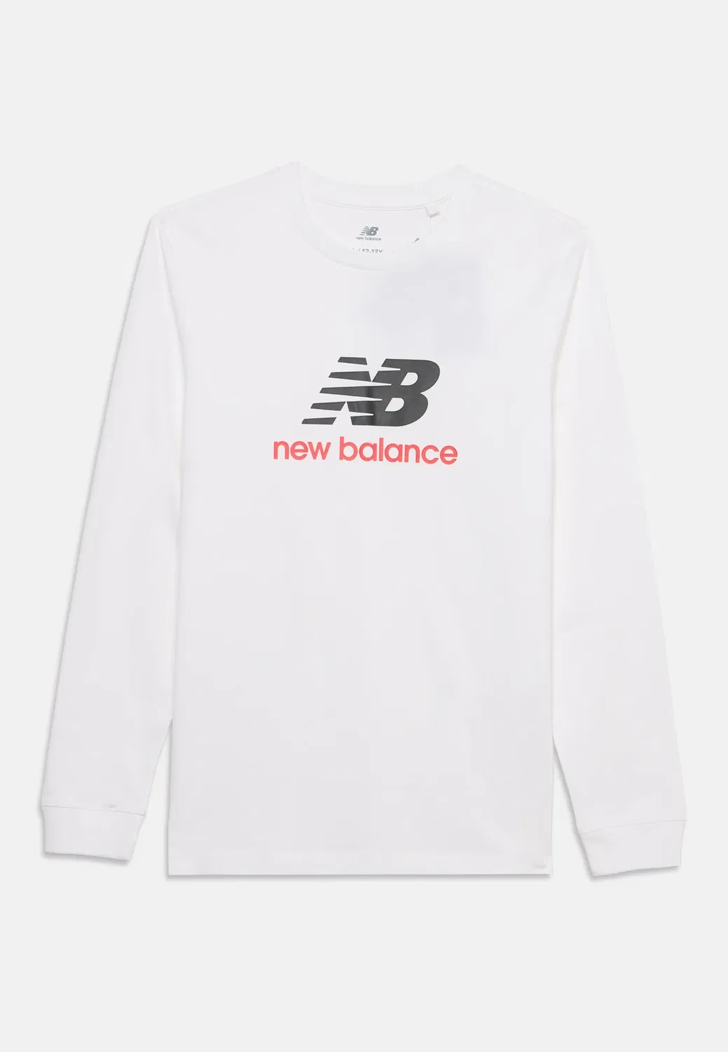 Футболка с длинными рукавами и логотипом Stacked New Balance, Bright White — фото 3