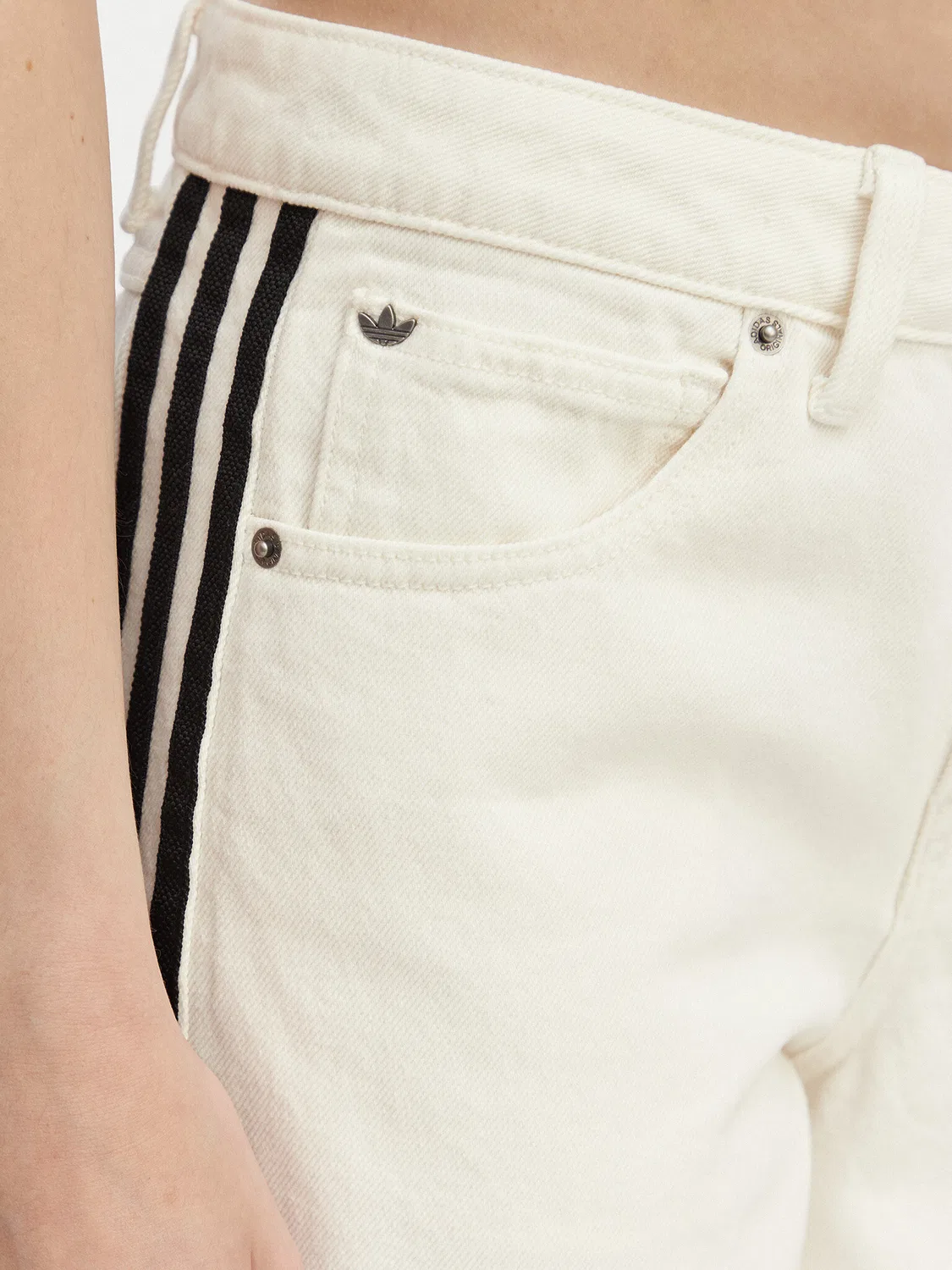 Женские джинсы свободного кроя Firebird Adidas, бежевый — фото 4