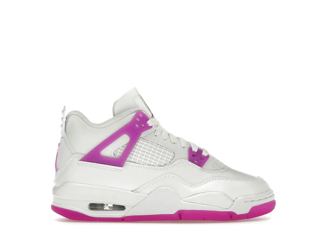 Детские кроссовки Lifestyle с цветными акцентами Jordan 4 Retro, White/Hyper Violet