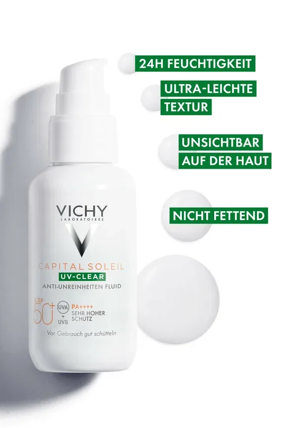 Солнцезащитный флюид SPF 50+ для жирной кожи Capital Soleil UV-clear Vichy, 40 мл, transparent, прозрачный — фото 4