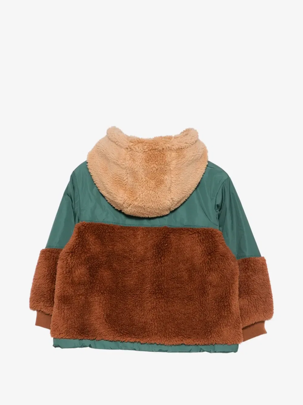 Куртка с флисовыми вставками и капюшоном Stella McCartney Kids, коричневый — фото 2