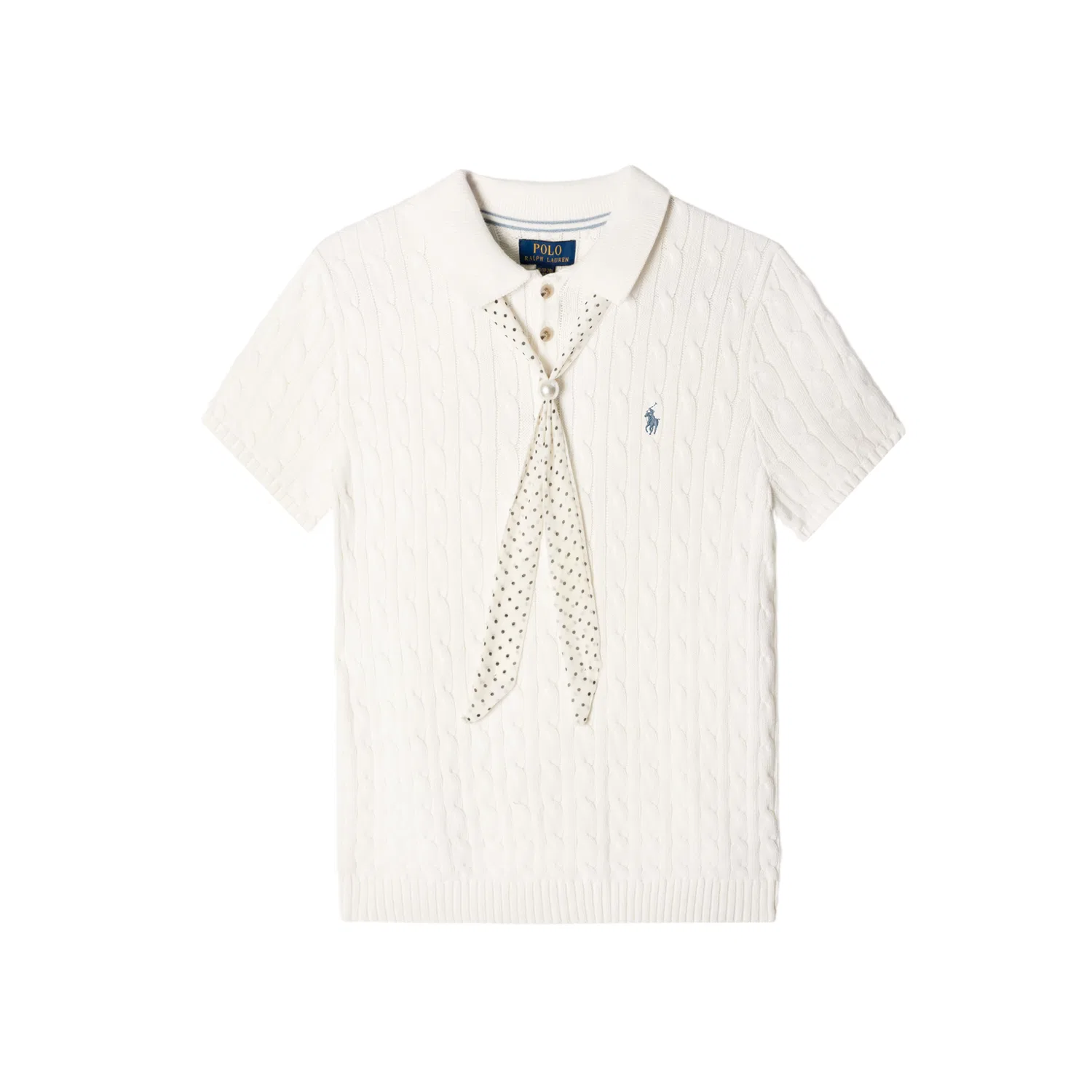 Детский свитер Polo Ralph Lauren с поло-воротником, Milk White