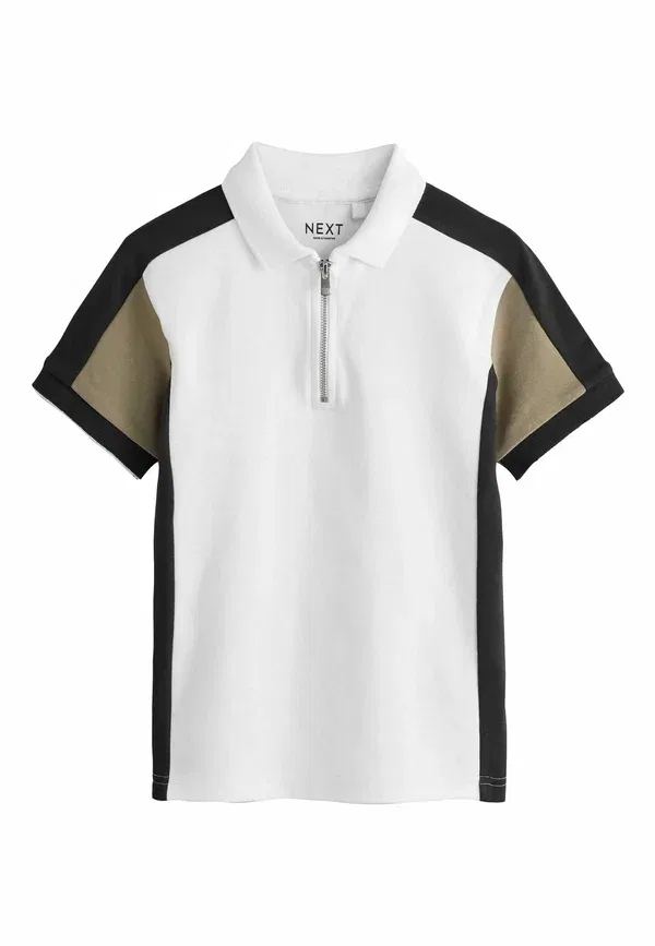 Поло с коротким рукавом Regular Fit Next black, tan, white, белый/черный/коричневый