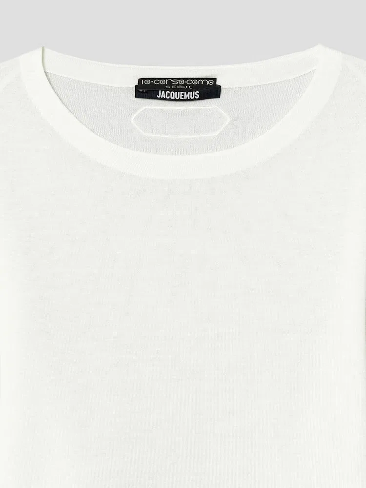 Женская футболка с длинным рукавом La Maille Mananco JACQUEMUS, White — фото 3