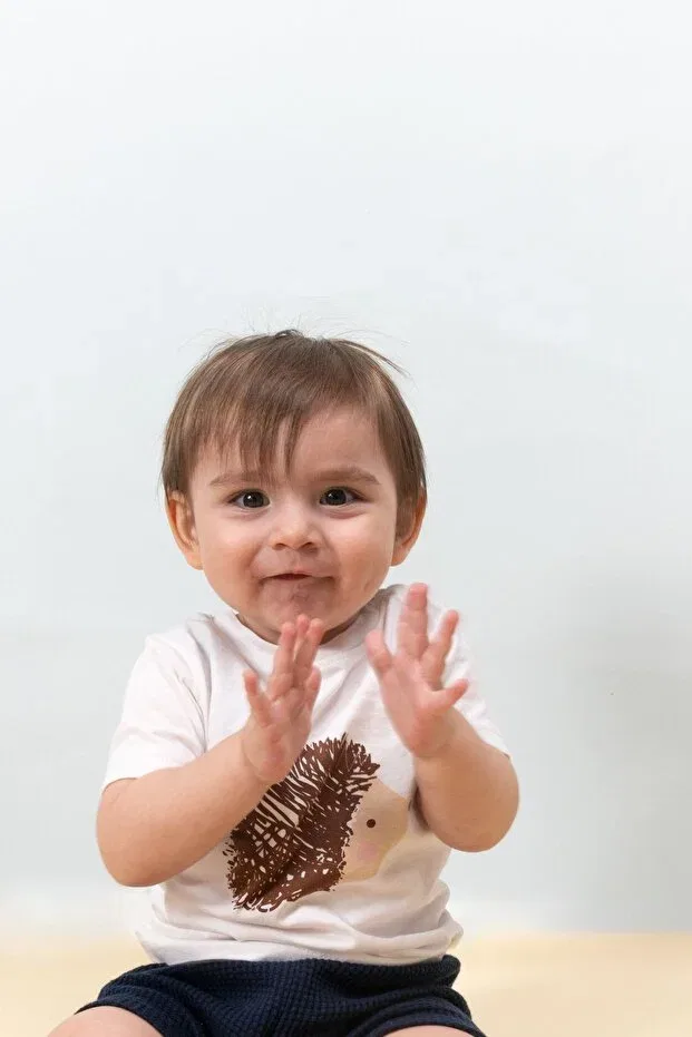 Детская хлопковое футболка для девочек Molica Baby, Ecru