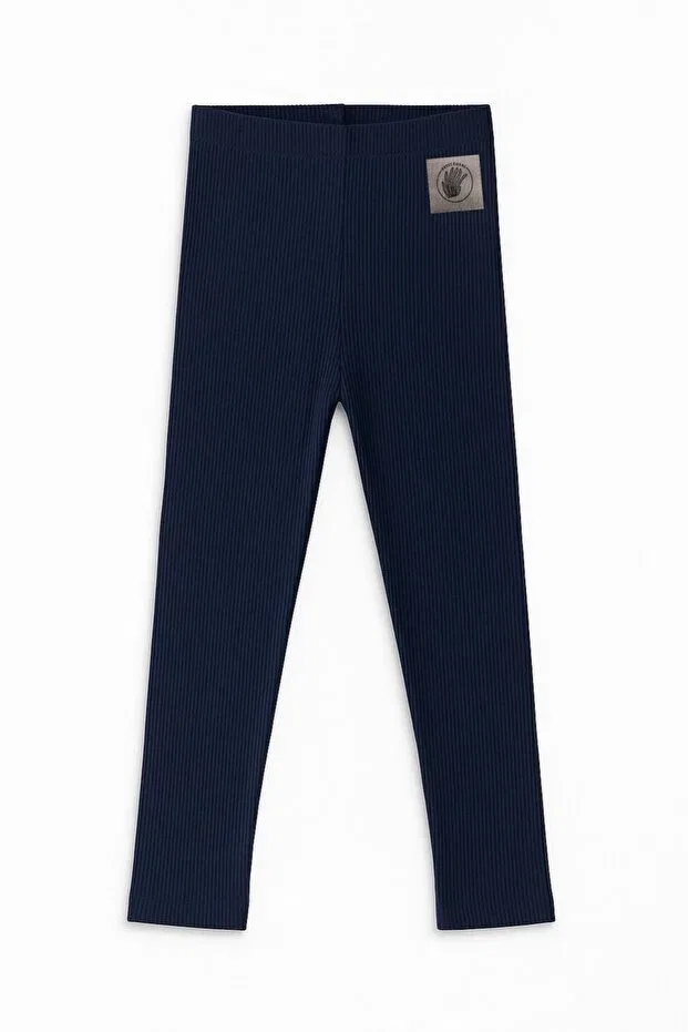 Детские леггинсы для девочек с принтом Plain Petit Coral, Navy Blue — фото 3