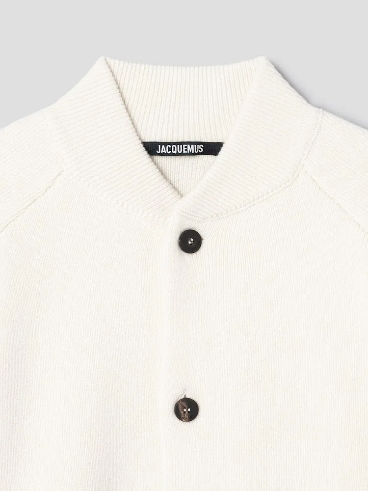 Кардиган оверсайз Pallone JACQUEMUS, Off-White — фото 3