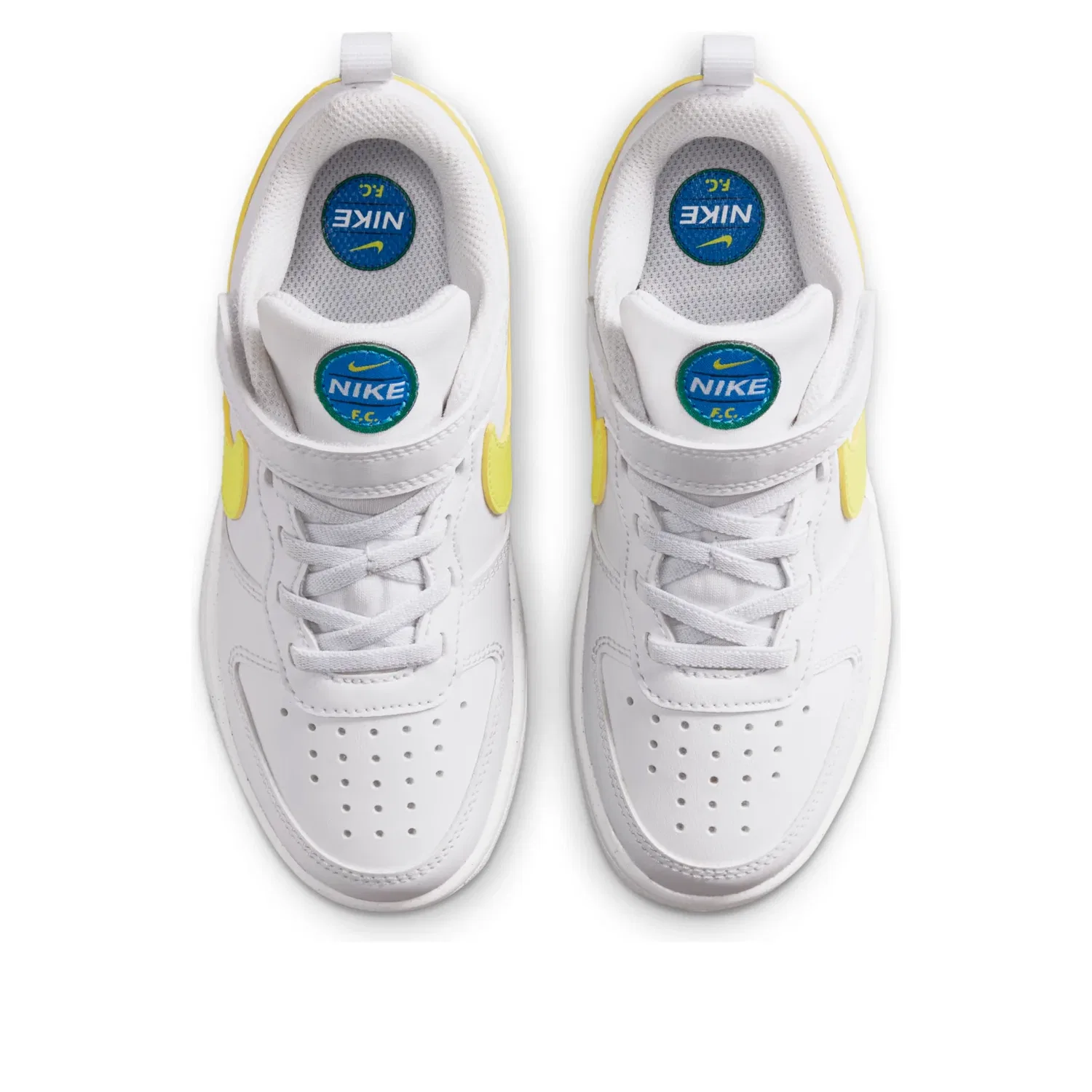 Детские кроссовки с синтетическим верхом Court Borough Low 'White SoarSonic Yellow' Nike, White/Soar/Sonic Yellow — фото 2