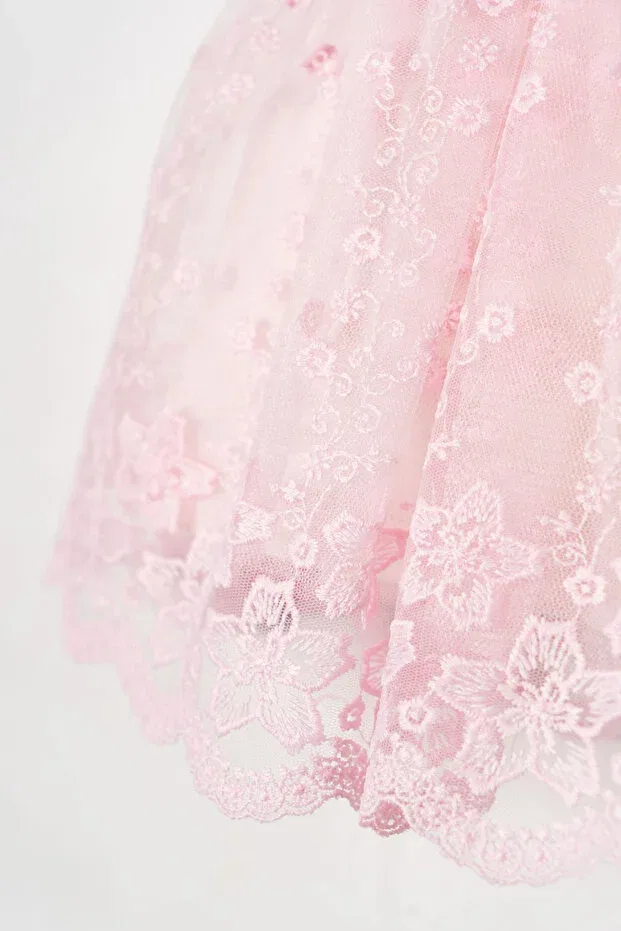 Детское платье для девочек кружевное с комплектом банданы Miniday Baby, Pink — фото 2