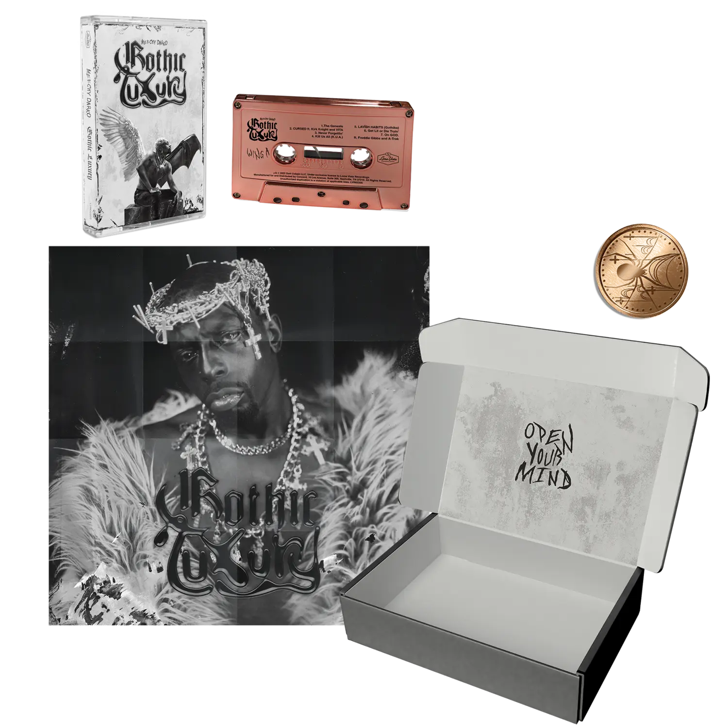 

Аудиокассета Limited edition cassette + poster + coin box set Meechy Darko