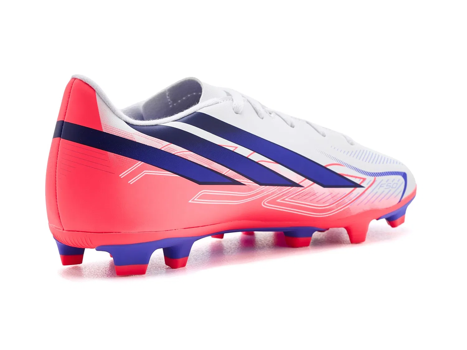 Бутсы F50 Hyperfast Club Firm Ground/Multi Ground Football (для маленьких и больших детей) Adidas Kids, White/Solar Purple/Solar Turbo — фото 4