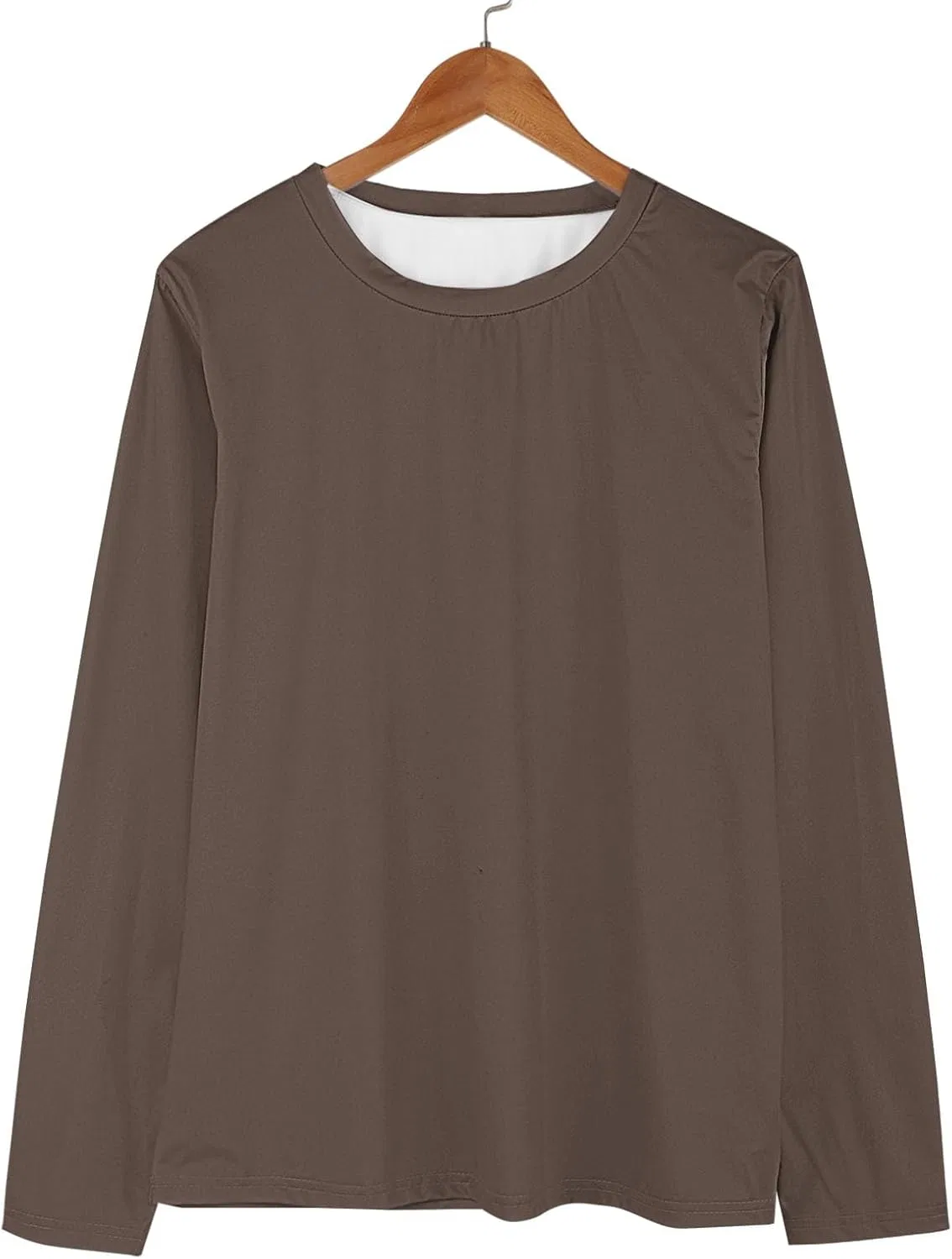 Мужская футболка с длинным рукавом slim fit Miyaomn, Coffee — фото 4