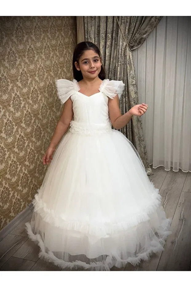 Детское платье для девочек кружевное Tuha Kids Design, White