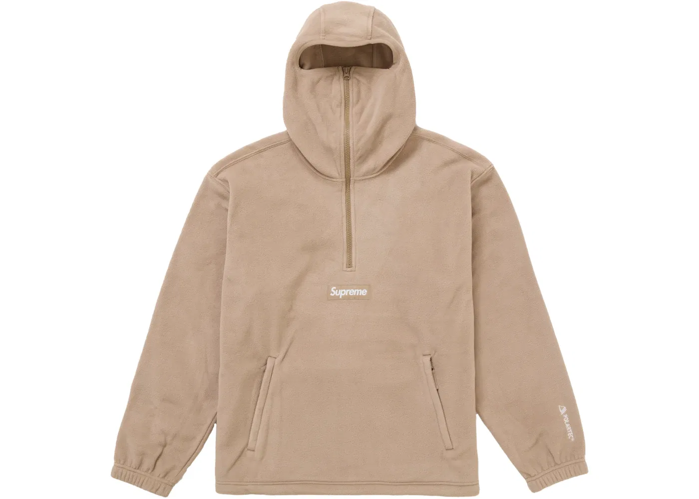 Мужской свитшот с капюшоном Supreme Polartec Facemask Half Zip Hooded Sweatshirt (FW24), Taupe