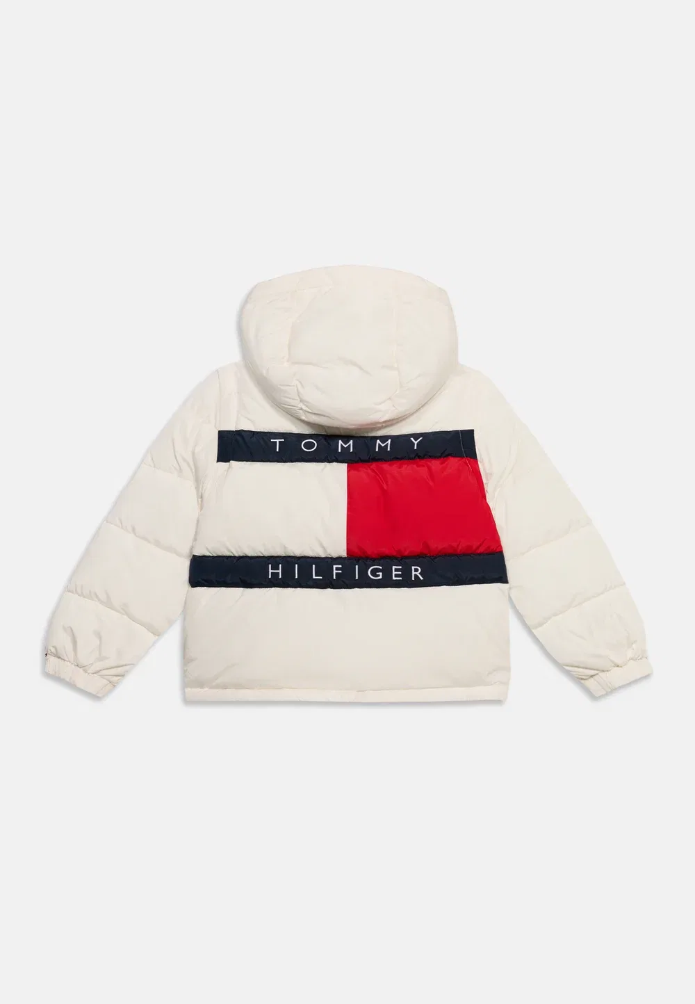 Фирменная пуховая куртка унисекс - зимняя куртка Tommy Hilfiger, Off-White — фото 2