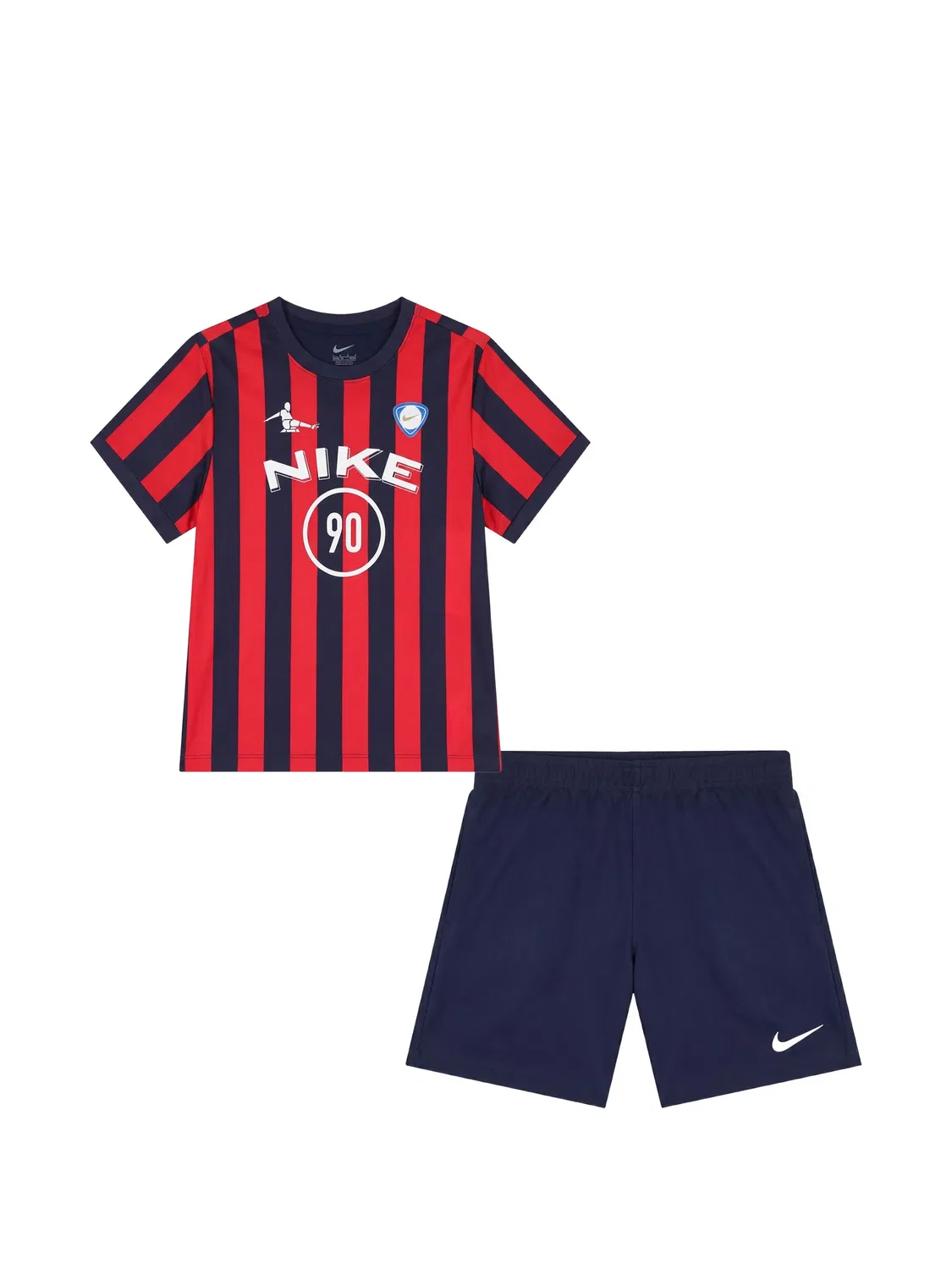 Комплект из шортов и футболки в полоску Nike Kids, синий