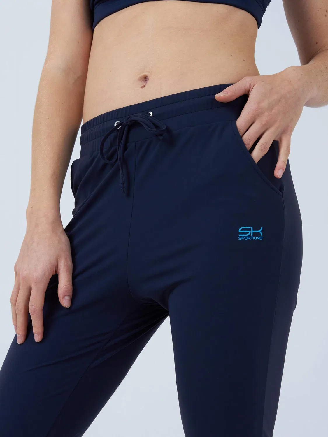 Спортивные брюки Sportkind Regular Workout Pants Jogging Pants темно-синего цвета — фото 3